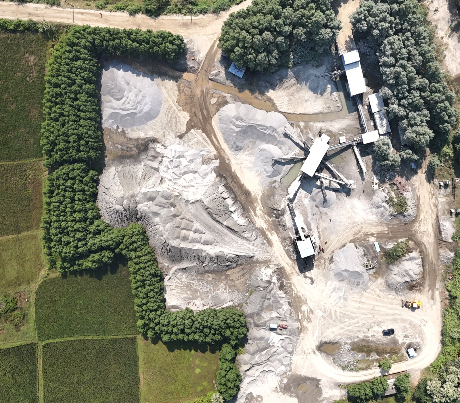 Aerial view of the Sriraja crusher and aggregate plant near Anakapalli